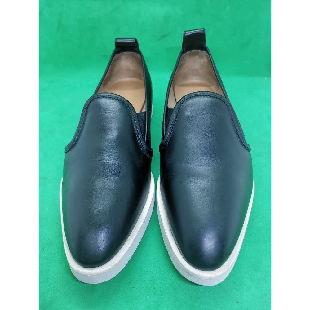 Everlane Women's Black Leather Slip On Platform Casual Size 7.5 Comfort Shoes